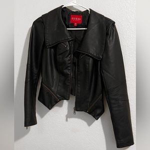Black leather jacket Guess